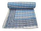 Indian Cotton Kantha Quilt Reversible Vintage Bedcover Handmade Blanket Throw