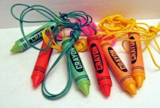 10 Assorted Crayon Necklace Charms Vending Machine Toy Prize Old Store Stock