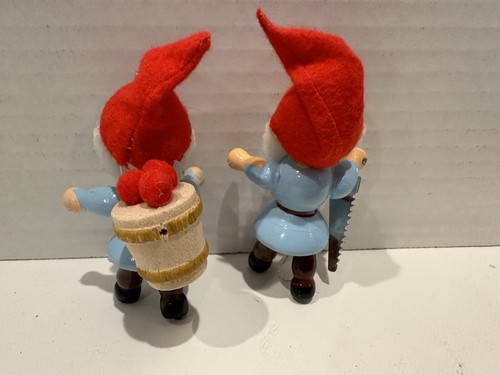 10 ORNAMENTOS Vintage Madera Pintados de Papá Noel y Elfo - Imagen 15 de 18