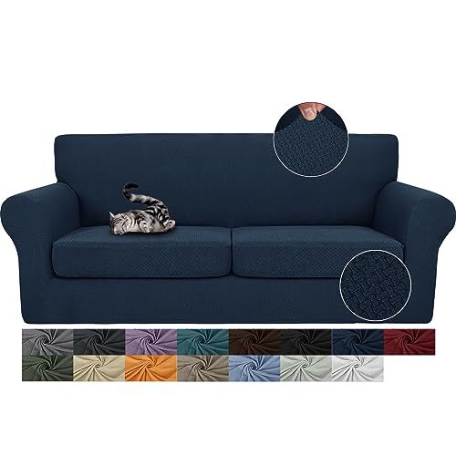 JIVINER Newest 3 Pieces Couch Covers for 2 Cushion Couch Stretch Sofa Slipcover - Picture 1 of 7