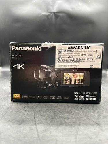 Panasonic 4K Ultra HD Video Camera Camcorder HC-VX981, 20X Optical Zoom (Black)
