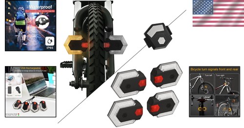 Wireless Bike Tail Light Kit with Turn Signal & Remote Control, IPX6 Waterproof - Picture 2 of 9