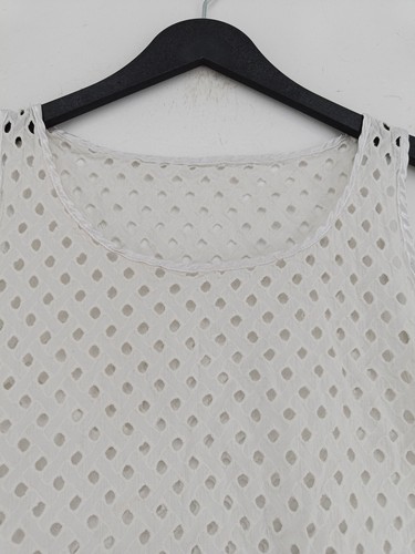 American Apparel Women's Blouse XS White 100% Cotton Sleeveless Round Neck Basic - Picture 4 of 6
