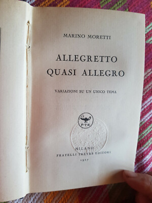 MARINO MORETTI - ALLEGRETTO QUASI ALLEGRO - TREVES 1927