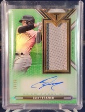 2021 Topps Triple Threads Clint Frazier Emerald Auto Single Jumbo Relic #24/50