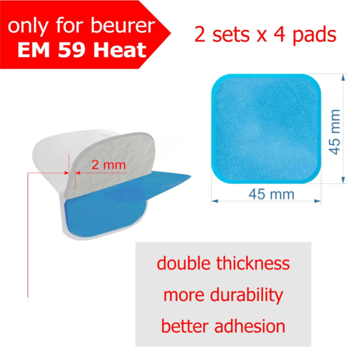 2 Replacement Sets (8 Pieces) Gel Pads 100% Compatible with Beurer EM 59 Heat De - Picture 2 of 12
