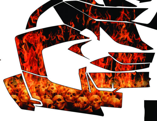 Kit de gráficos Calcomanía Envoltura de Calcomanías para Can-Am 2019-2022 Ryker SKULL FLAMES - Imagen 3 de 6