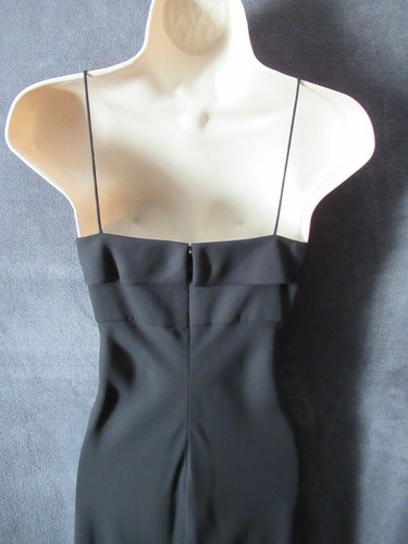 NWOT Michaelangelo Black Chiffon Spaghetti Strap Long Formal Evening Dress 10 - 第 8/12 張圖片