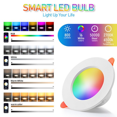 Tuya Smart WIFI RGB LED Ceiling Panel Lamp Downlight Bulbs Bluetooth APP Control - Picture 4 of 30