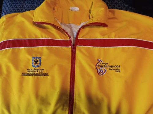 Vintage 2008 Summer Paralympics Olympics Red Yellow Jacket Bogota Washington DC - Picture 5 of 7