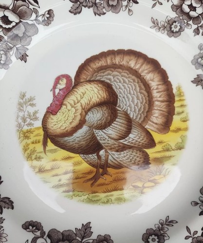 SPODE WOODLAND TURKEY 10 1/2 PLATE - Picture 2 of 5