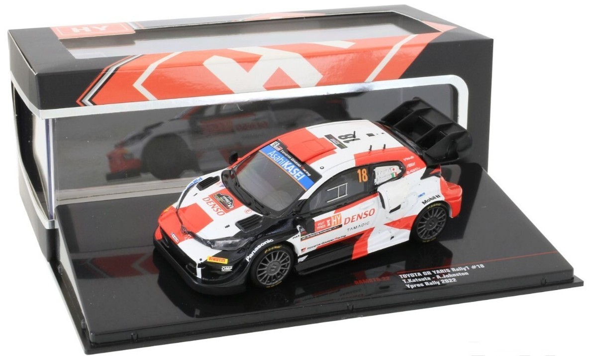 TOYOTA GR YARIS Rally 1/43 ミニカー 2022 Toyota Gr Yaris Rally1 #18 Ypres Rally 2022 Katsuta Johnston