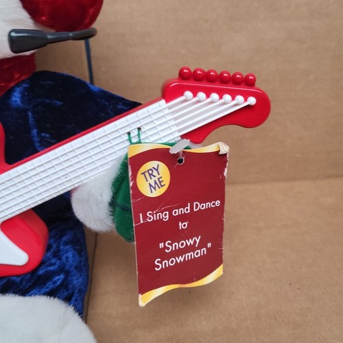 Animierter Schneemann mit Gitarre spielt "Mony Mony" Weihnachtsdeko vibriert - Bild 2 von 12