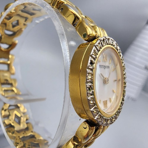 Wittnauer Watch Women Gold Tone MOP Dial Crystal Bezel 22mm CZ8230-0751 PARTS - Picture 4 of 14