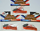 3 lures evergreen zman jack hammer 3/8oz bladed bass jig fire craw red
