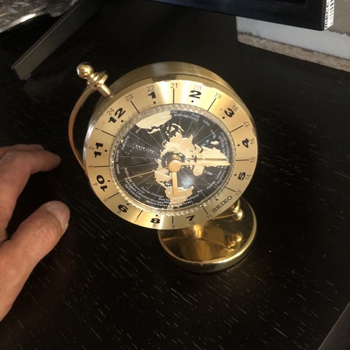 Seiko Table Clock Map of the World QHG106G - Picture 5 of 5