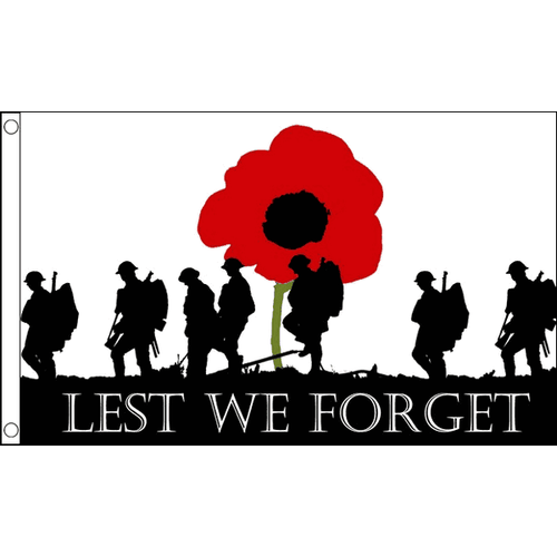 8ft 5ft 3ft Lest We Forget Poppy Army Navy RAF Soldier Remembrance Flag Flags - Picture 36 of 44