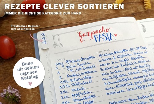 Rezeptbuch A5 Zum Selberschreiben - Meine Liebsten Rezepte - DIY Kochbuch, Backb - Bild 6 von 9