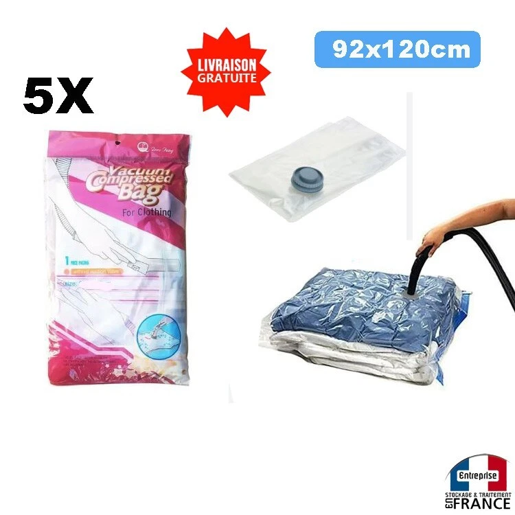 VOUNOT® Lot de 9 Housses de Rangement avec Pompe Sacs de Compression Réutilisables pour Vêtements et Couettes 1 Pompe de Voyage