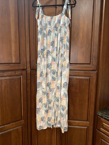 Lauren Conrad Dress Women's Small Multicolor Leafs Maxi Tiered Sleeveless Beachy - Picture 12 of 15