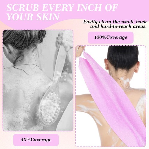 2 Pcs Back Scrubber for Shower Back Washer with Handles for Men & Women Doubl... - Picture 6 of 8