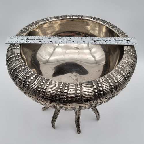 Hard To Find Z Gallerie Large Sea Urchin Pedestal Bowl 12" X 12" Cast Aluminum - Picture 2 of 15