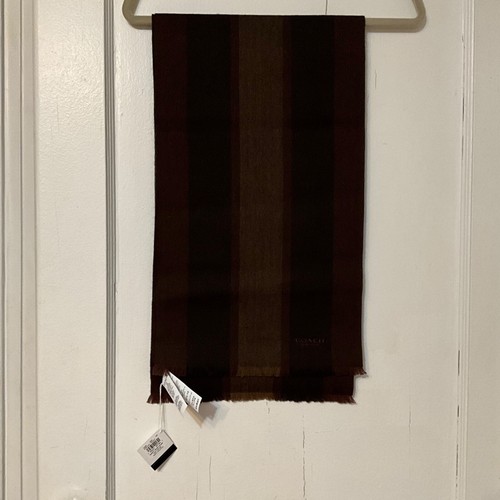 Coach 76059 Varsity Sport Scarf  Burgundy & Walnut Fall Color New With Tags - Picture 1 of 4