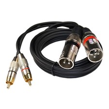 HQRP 2x XLR Male to 2x RCA Male Phono Plug Twin Lead / Audio Signal Patch Cable