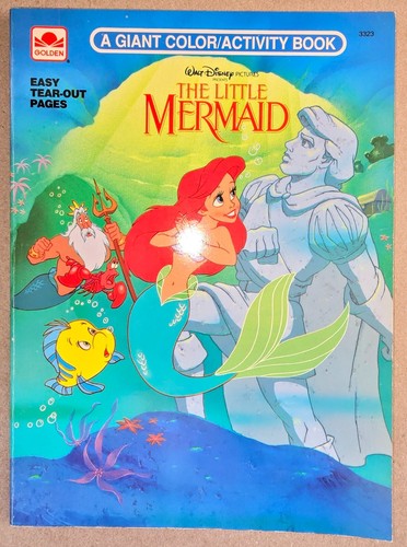 USED Vtg 90s Little Mermaid, Lion King, Fairy Tales Disney Coloring Books Lot 3 - Picture 3 of 16