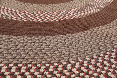 Hand Braided 100% Wool Oval Contemporary Oriental Area Rug Brown, Gray 7' x 9' - Picture 7 of 7