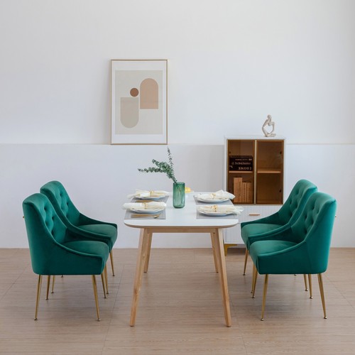 Dining Chairs , Upholstered Velvet Dining Chair Velvet Dining Chair, (Set of 2) - Picture 57 of 63