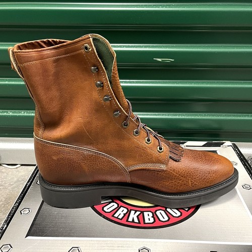 Botas de Trabajo Justin Conductor 8” 0762 Punta Suave Trabajo Hechas en EE. UU. Para Hombres Talla 14 D - Imagen 8 de 12