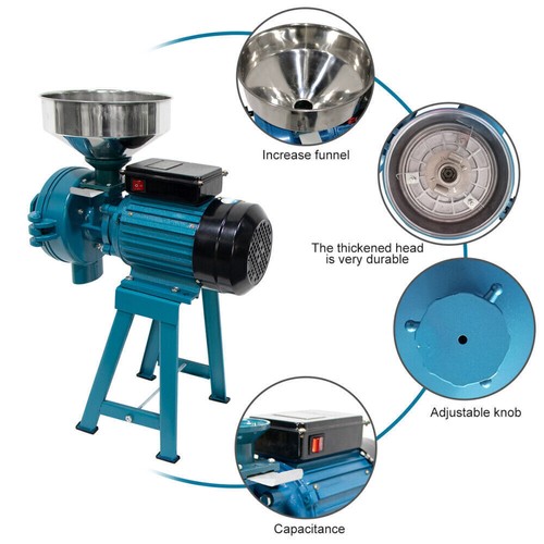 Molinillo de cereales eléctrico DoCred 3000W 110V maíz trigo harina mojado y seco - Imagen 11 de 14