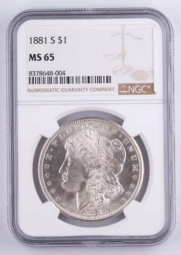 Certified 1881-S Morgan Silver Dollar NGC MS65 $1 