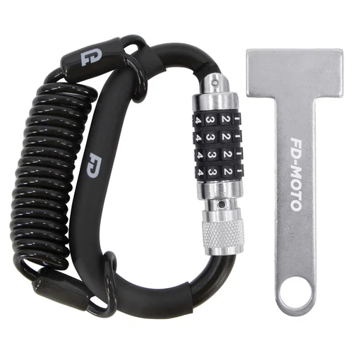 FD-MOTO Helmet Lock Motorbike Motorcycle Combination Scooter LidLock Carabiner