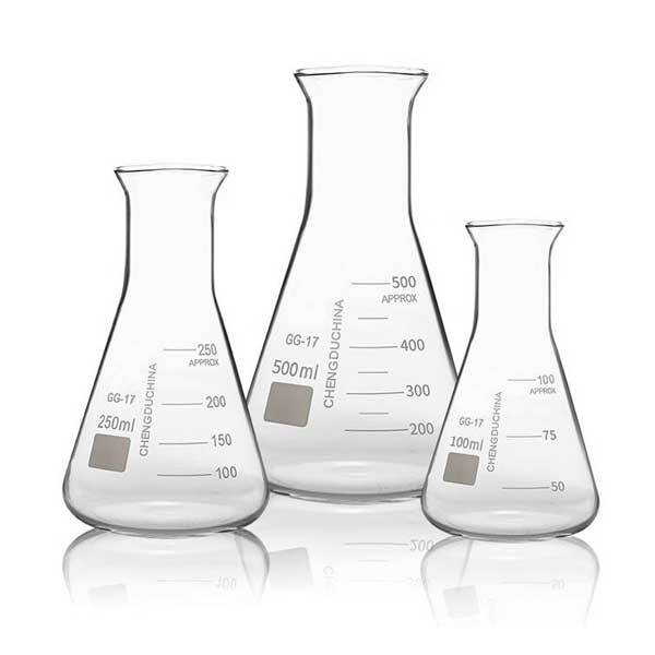 50ml2000ml Translate Erlenmeyer Flask w/ Rubber stopper Chemistry