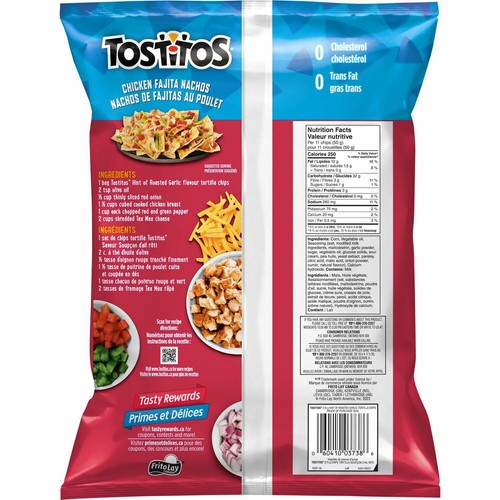 12 X Tostitos Restaurant Style Hint of Roasted Garlic Tortilla Chips 275g Each - Picture 2 of 2