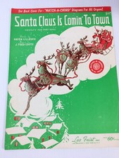 Santa Claus is Comin' to Town Novelty Fox Trot 1934 1959 VTG Sheet Music