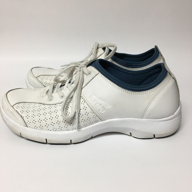 Dansko Women's White Leather Athletic Shoes US Size 8.5 EUR 39 Lace Up