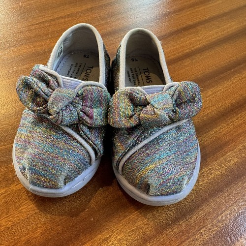 Baby Girl Tom’s Shoes Alpargata Glitter Sz 5 - Picture 4 of 11