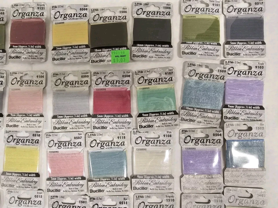 New Bucilla Organza Ribbon Embroidery Lot of 64 Assorted Colors. E7 - Image 3 of 4