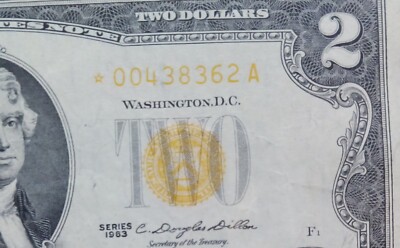 Uniquely odd, 1963 Yellow Seal $2 Star Note | eBay