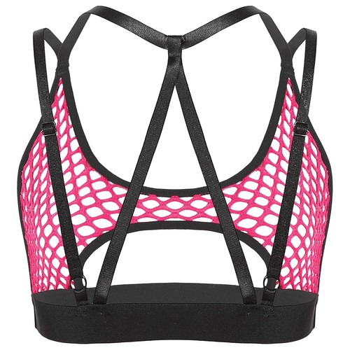 DE Damen Bikini Fishnetz BH Transparent Bralette Schlüsselloch Oberteile Dessous - Picture 18 of 46