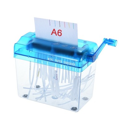 Mini Desktop Manual Paper Shredder Hand Papers Cutting Office Portable Shredder