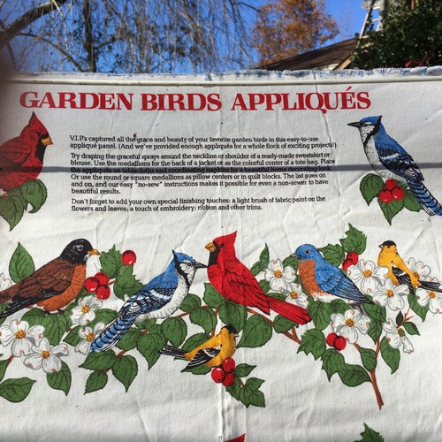 Cranston VIP Garden Birds Applique Cardinals Jays Goldfinch Flowers Crafts - Picture 3 of 4