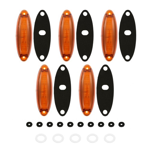 5x Amber LED Raised Roof Clearance Marker Lights For Freightliner Kenworth Truck - Picture 9 of 12