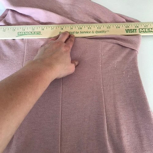 Adrianna Papell Dress 8 Pink One Shoulder Metallic Knit Drape Ruched Gown READ - Picture 12 of 16