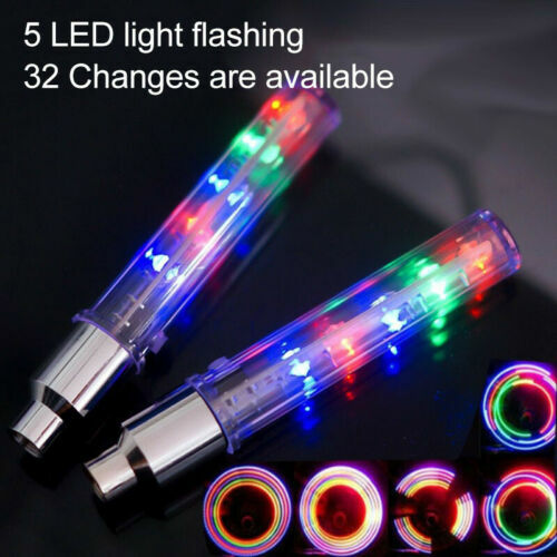 2 Packs Bicycle Waterproof 32 LED Bike Rim Lights for Wheel Tire Valve Spoke US - Picture 5 of 12