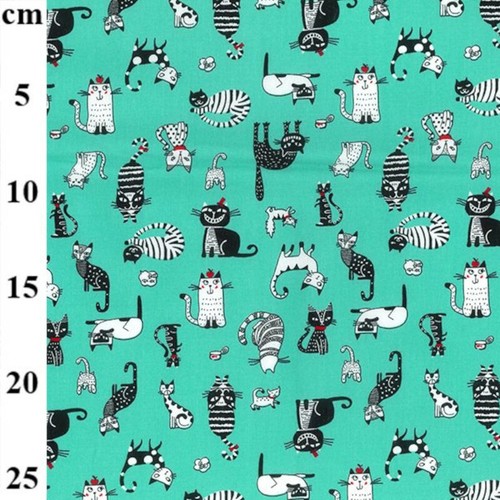 100% Cotton Poplin Fabric Rose & Hubble Cats Kittens About Town - Picture 2 of 5