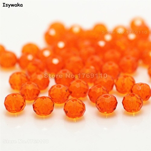 Faceted Crystal Glass Bead Loose Spacer Round Beads Jewelry Making 4*6mm 50Pcs - Picture 22 of 57